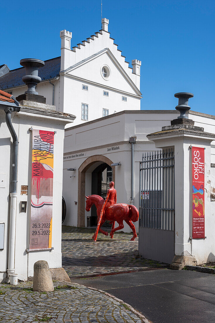 Eingang zum Kampa-Museum, ehemalige Sova-Mühlen, Halbinsel Kampa an der Moldau, Prag, Tschechien