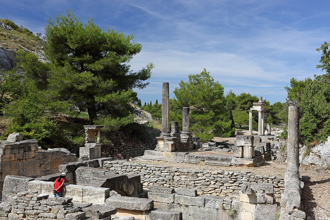 Excavations in the northern town center of Glanum near Saint-Remy-de-Provence, Bouches-du-Rhone, Provence, France