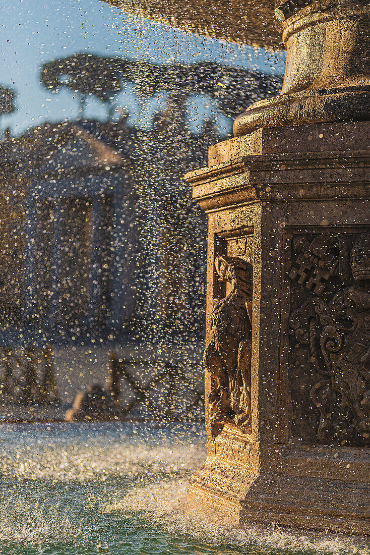 Fontana del Bernini, Fountain of the Four Rivers at St. Peter's Basilica, Rome, Lazio, Italy, Europe