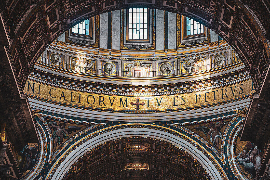 St. Peter's Basilica from inside, Rome, Lazio, Italy, Europe