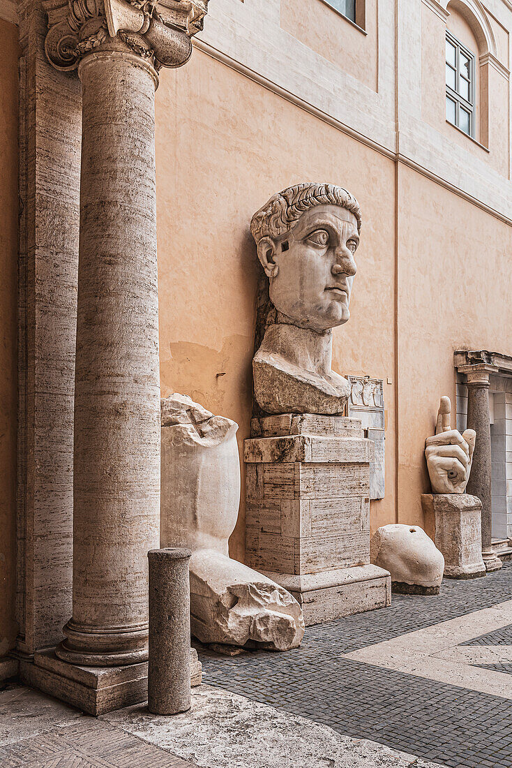 Kopf des Konstantin, Kapitolinisches Museum, Palazzo dei Conservatori, Rom, Latium, Italien, Europa