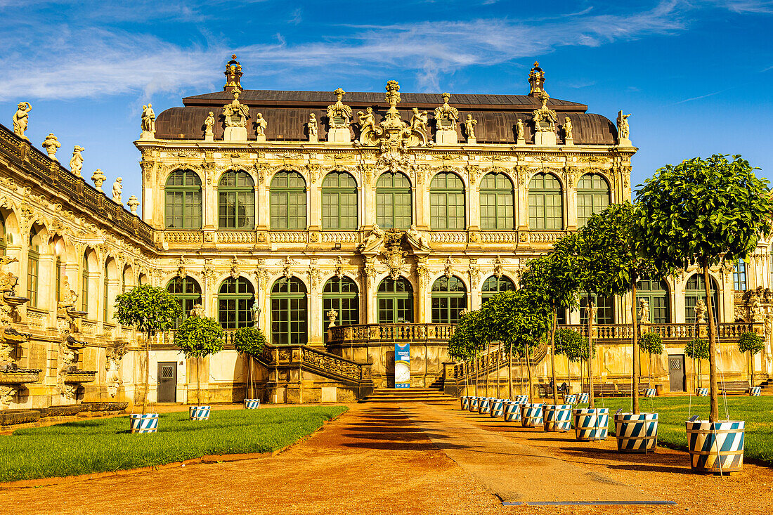 Inner courtyard of the Dresden Zwinger, deserted, Saxony, Germany, Europe