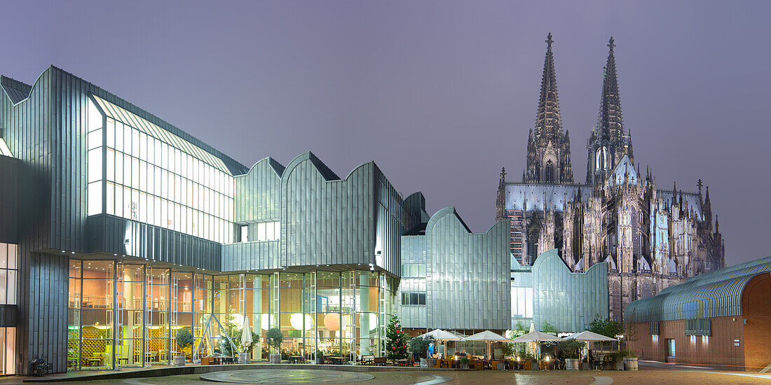 Heinrich-Böll-Platz, Museum Ludwig and Cologne Cathedral, Cologne, North Rhine-Westphalia, Germany, Europe