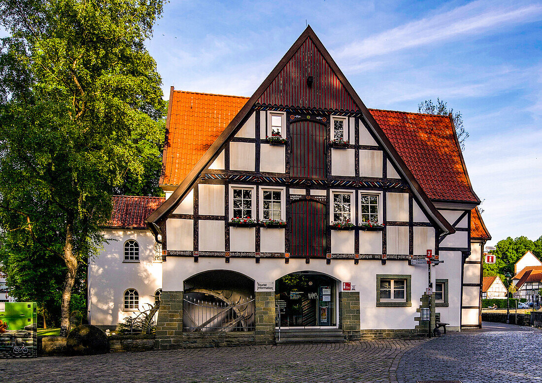 Teichsmühle in Soest in the evening light, North Rhine-Westphalia, Germany