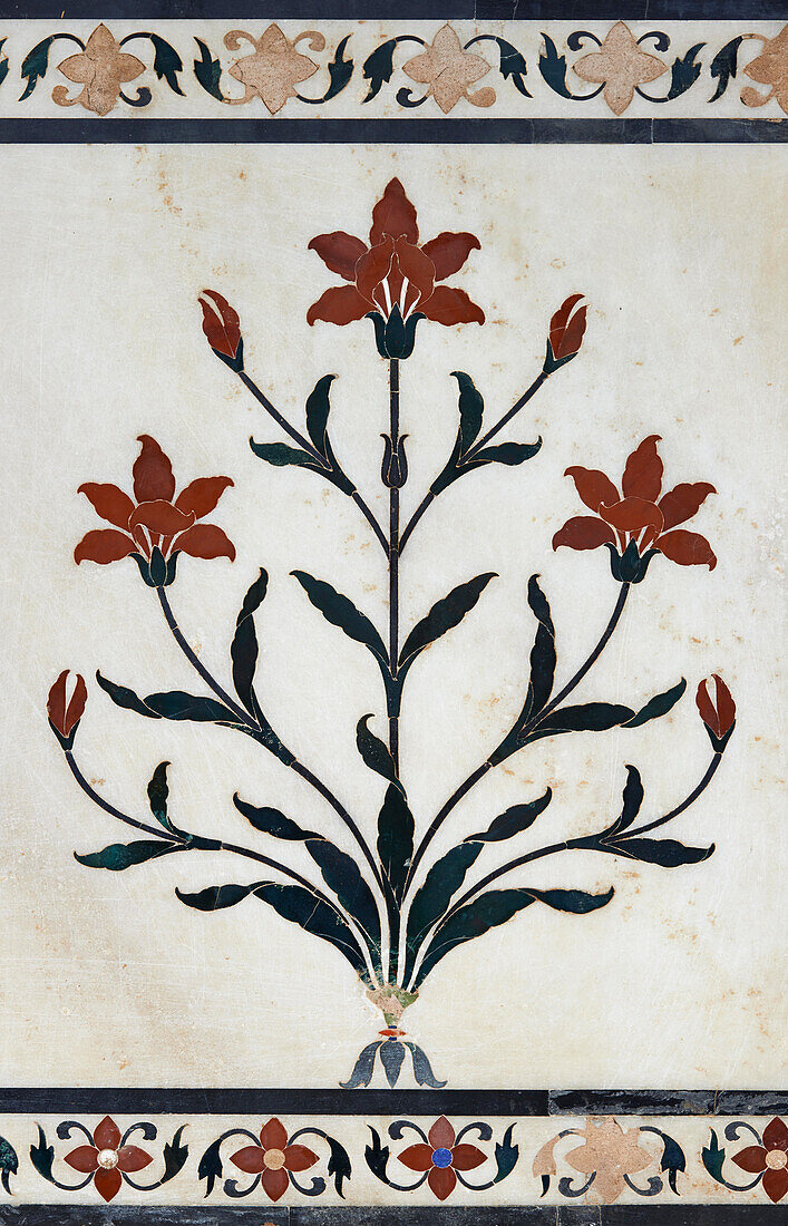 Pietra Dura, Deeg Palace, Rajasthan, Indien