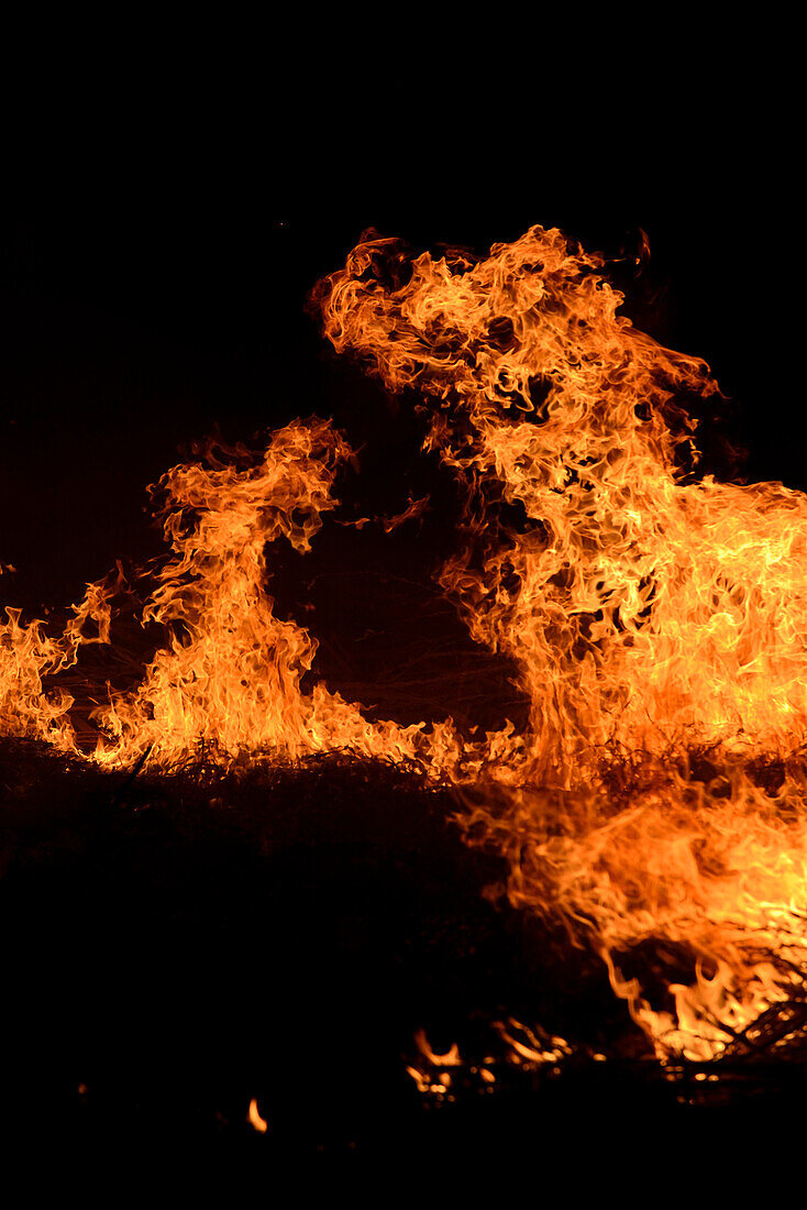 Fire burn off, Thiruvannamalai, South India