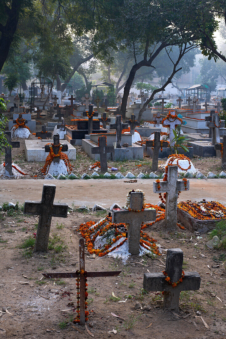 Christlicher Friedhof, Pahar Ganj, Delhi, Indien
