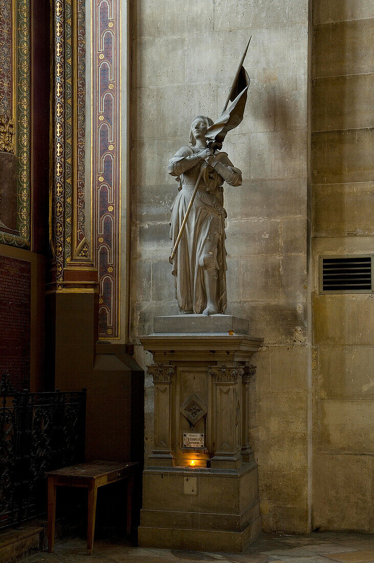 Statue of Joan of Arc in Saint Eustache church, Paris, France