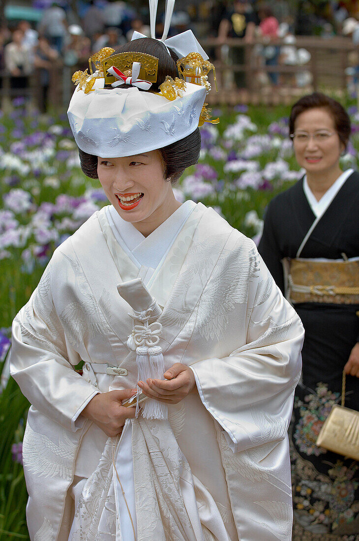 Traditionelle Braut, Maekawa Iris Festival, Iberaki, Japan