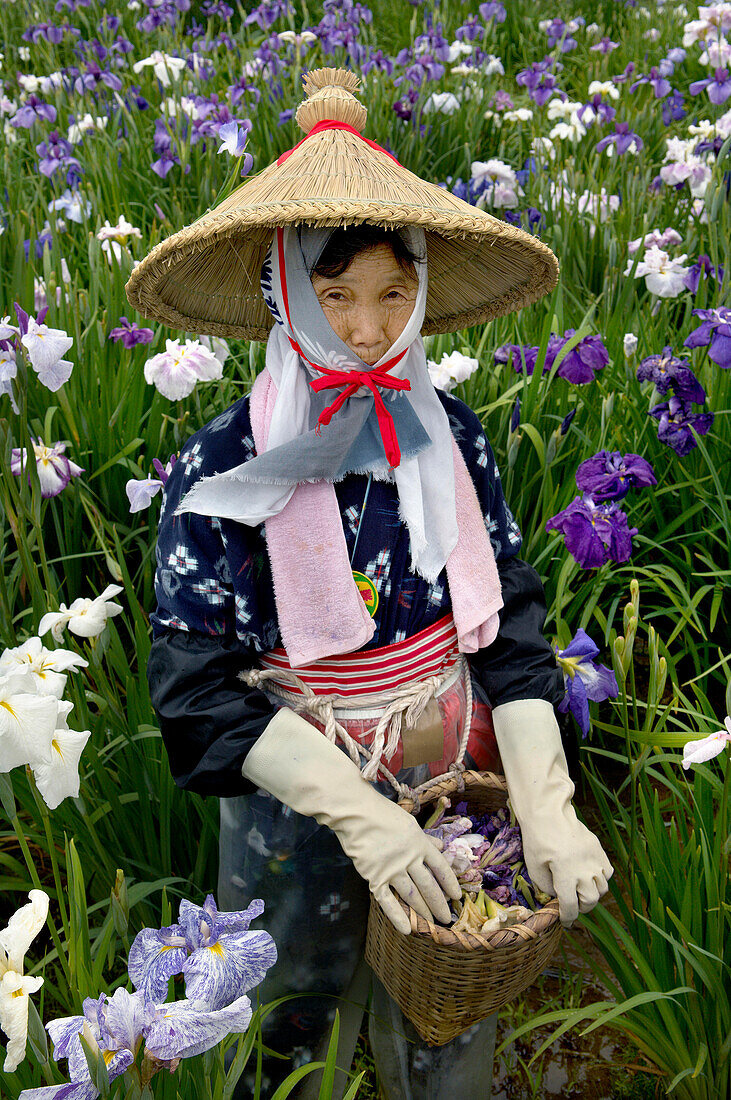 Flower patrol, Maekawa Iris festival, Japan