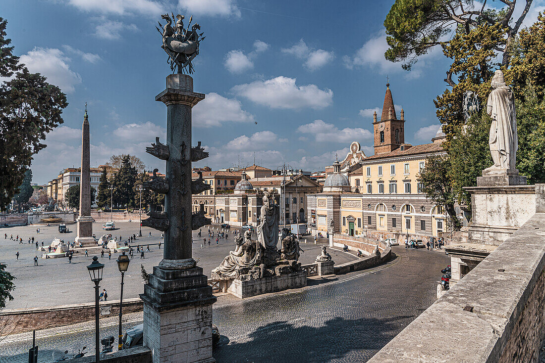 Neptunbrunnen am Piazza del Popolo, Rom, Latium, Italien, Europa