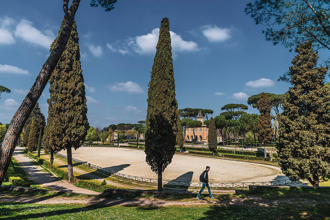 Piazza di Siena in Villa Borghese park area, Rome, Lazio, Italy, Europe