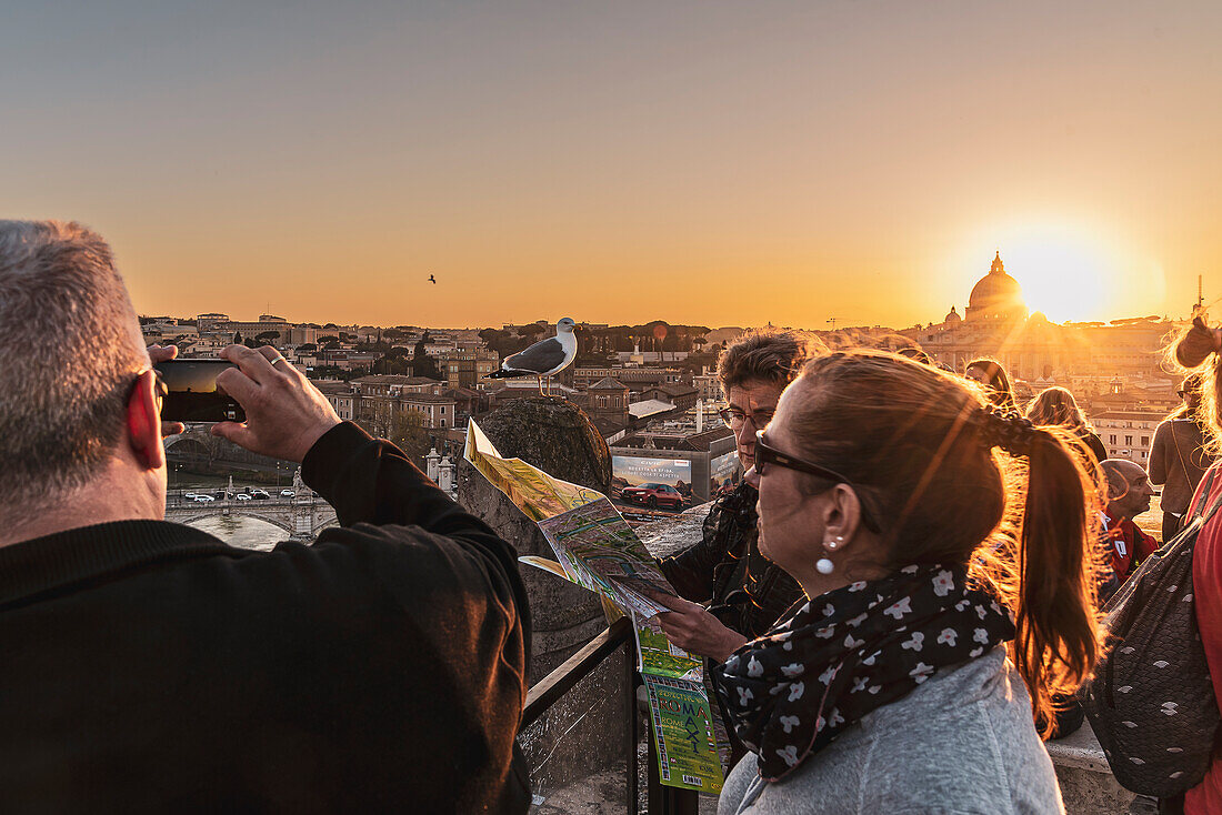 View from Castel Sant'Angelo on St. Peter's Basilica, UNESCO World Heritage Site, Rome, Lazio, Italy, Europe