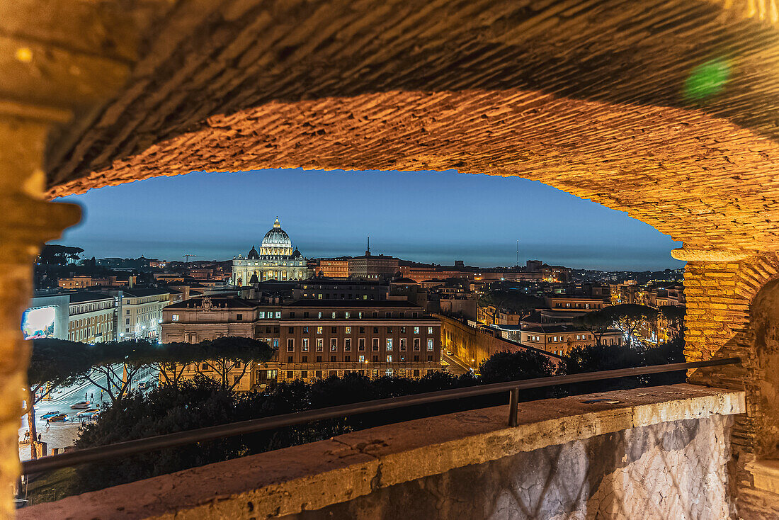 View from Castel Sant'Angelo on St. Peter's Basilica, UNESCO World Heritage Site, Rome, Lazio, Italy, Europe