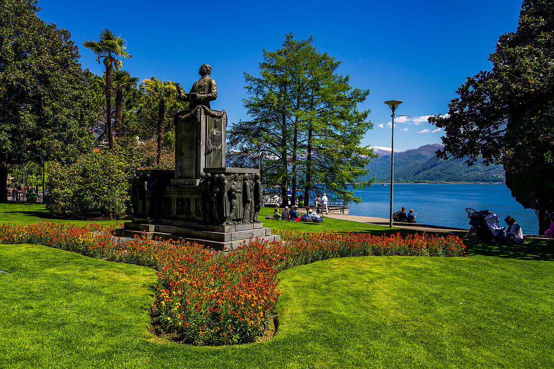On the lake promenade in Locarno, Lake Maggiore; Ticino; Switzerland