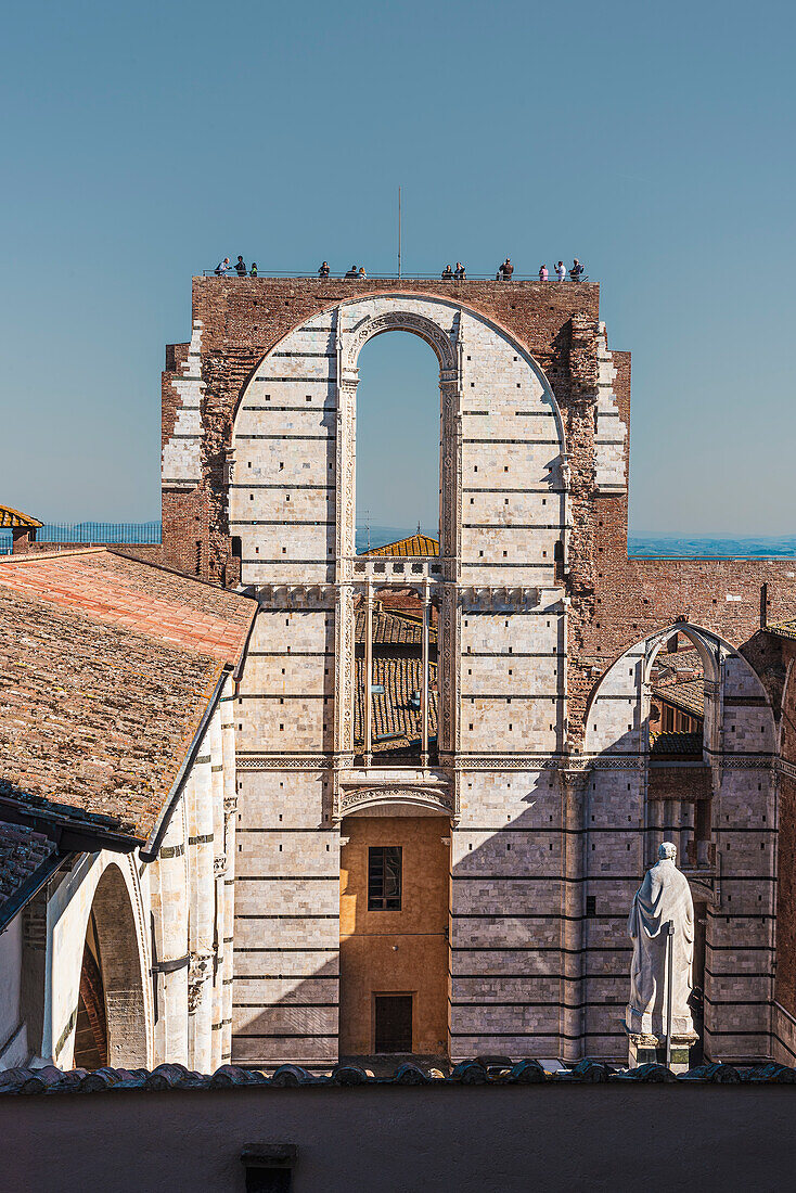 Facciatone, Unvollendete Mauer des Duomo Nuovo Siena, Toskana, Italien, Europa