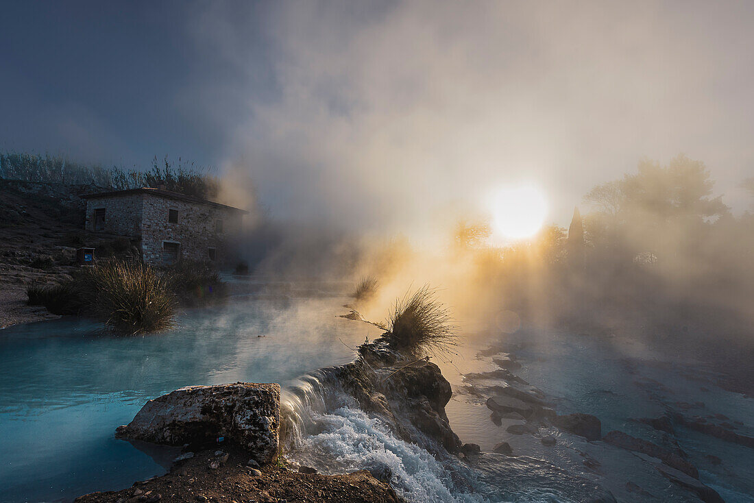 Cascate del Mulino Thermalwasser, Saturnia, Manciano, Toskana, Italien, Europa