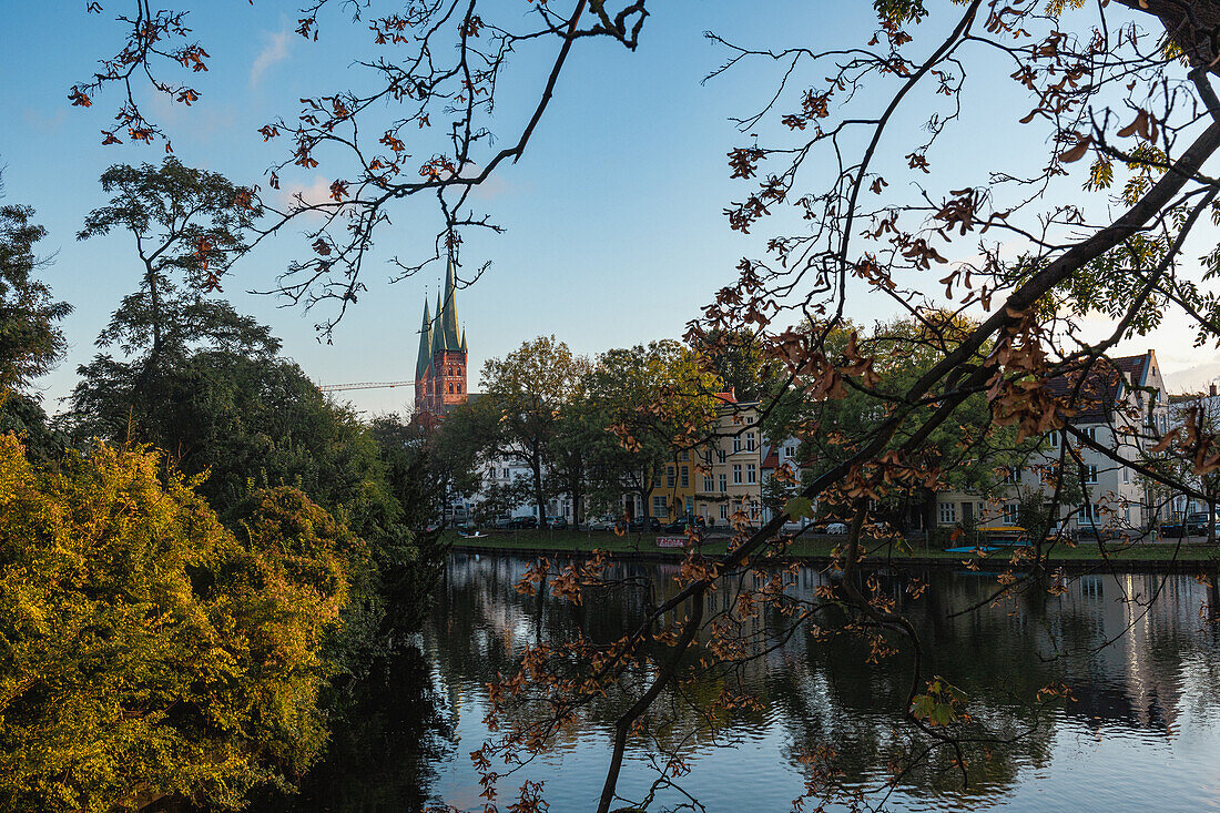 View of the St. Mary's Church in Lübeck. Schleswig-Holstein, Germany, Europe