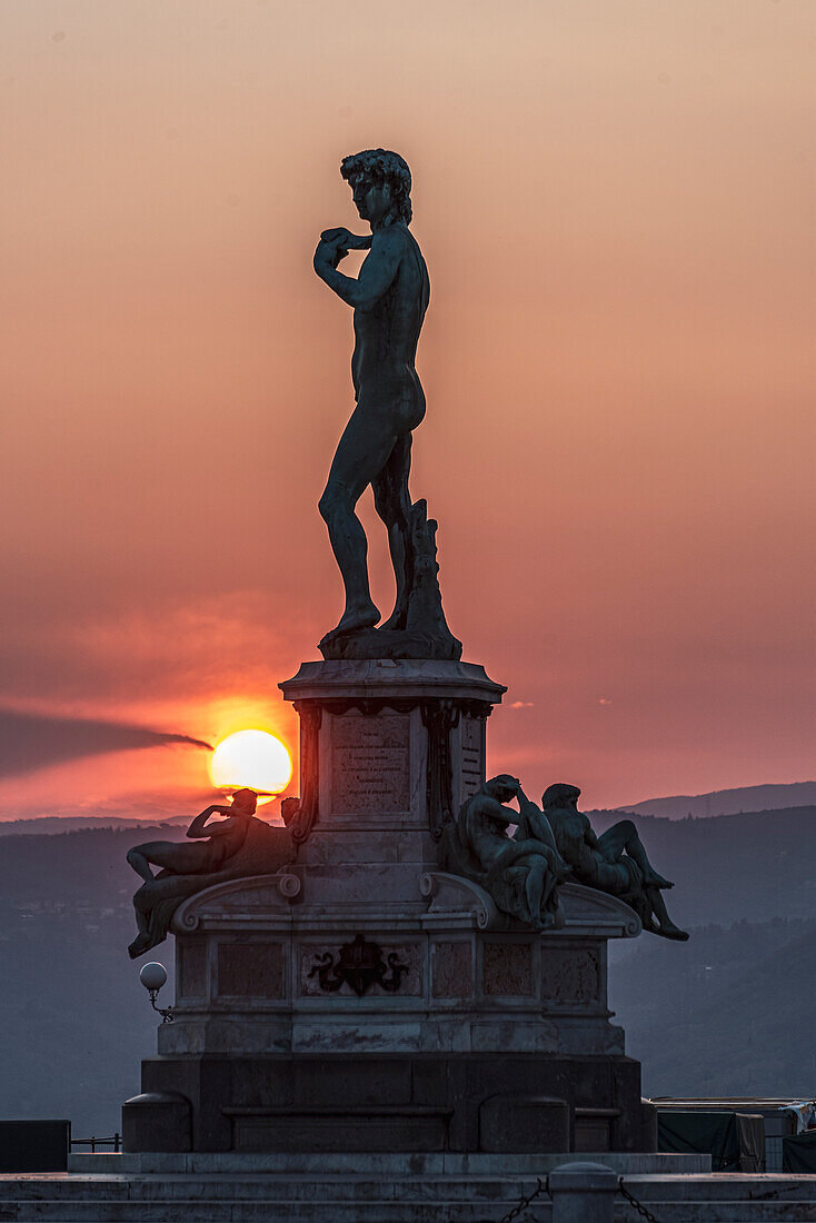Statue of David by Michelangelo, Piazzale Michelangelo, Florence, Tuscany, Italy, Europe
