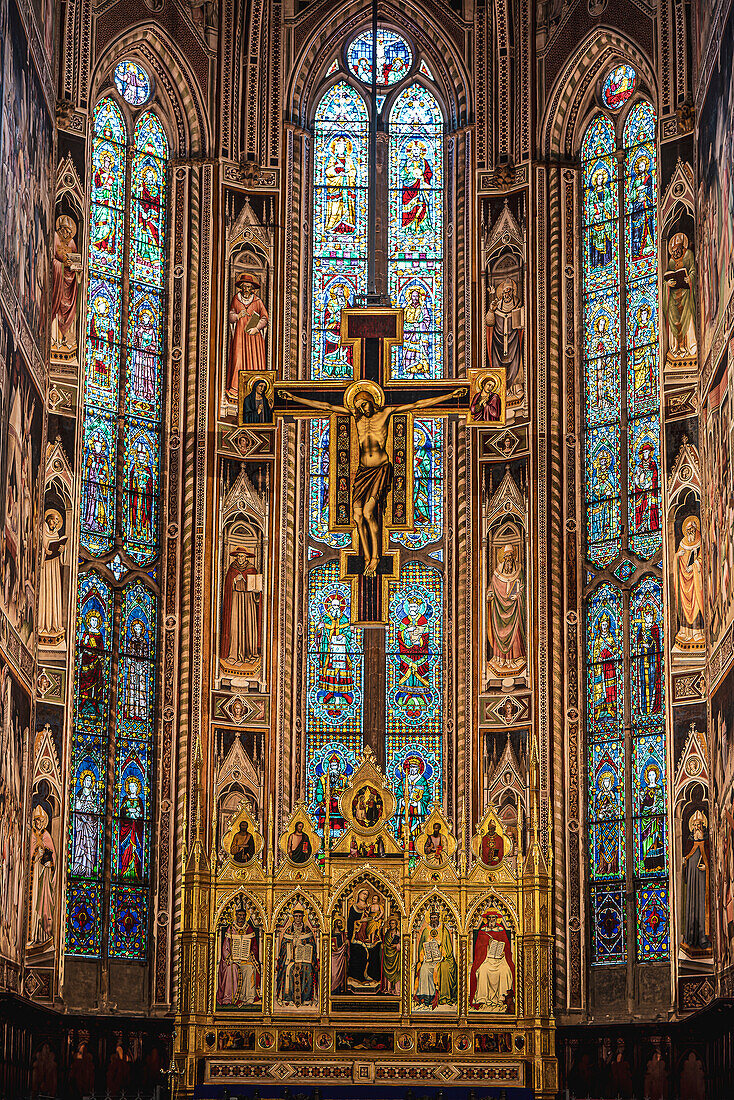 Santa Croce von Innen, Franziskanerkirche, Florenz, Toskana, Italien, Europa