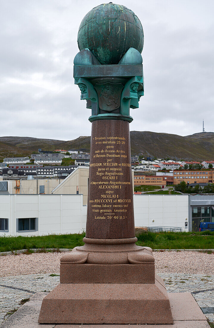 Zum UNESCO-Welterbe zählendes Projekt von 1816 zur Messung der genauen Größe und Form der Erde, "The Struve Geodetic Arc Norway", Hammerfest, Norwegen