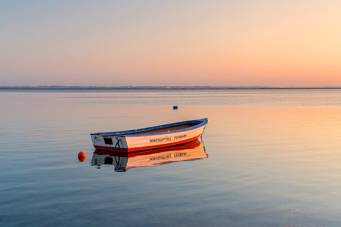 Rowing boat on the Baltic Sea, Orth, Fehmarn Island, Schleswig-Holstein, Germany