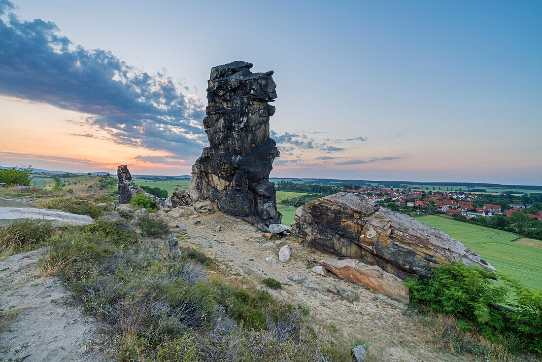 Ausblick von der Teufelsmauer, Weddersleben, Thale, Harz, Sachsen-Anhalt, Deutschland