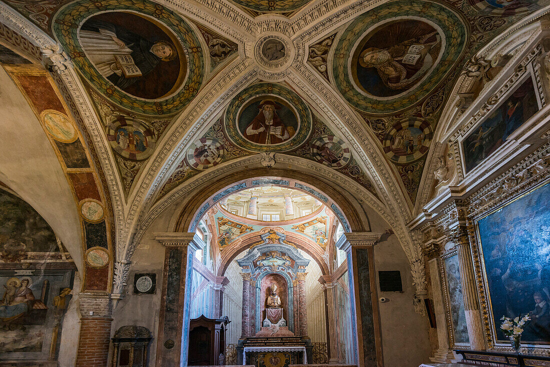 Innenansicht, Santa Maria del Sasso, Morcote, Luganer See, Lago di Lugano, Tessin, Schweiz