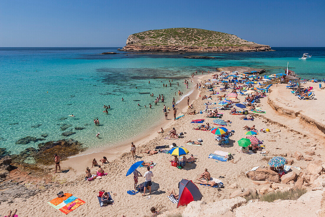 Cala Comte, bathing bay, Ibiza, Eivissa, Balearic Islands, Spain, Europe