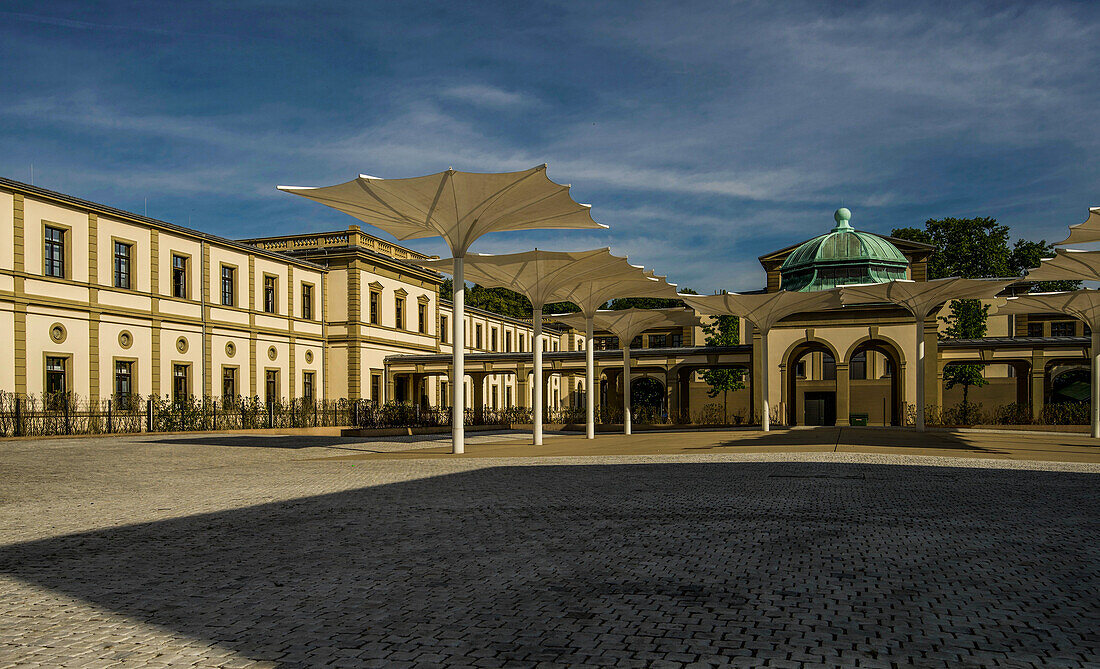 Courtyard of the Luitpoldbad in Bad Kissingen, Bavaria, Germany