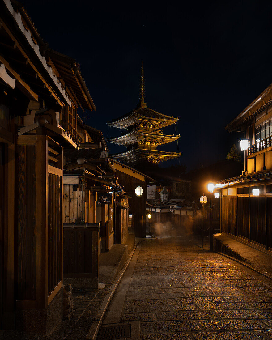 Yasaka-Pagode bei Nacht, Kyoto, Japan, Asien