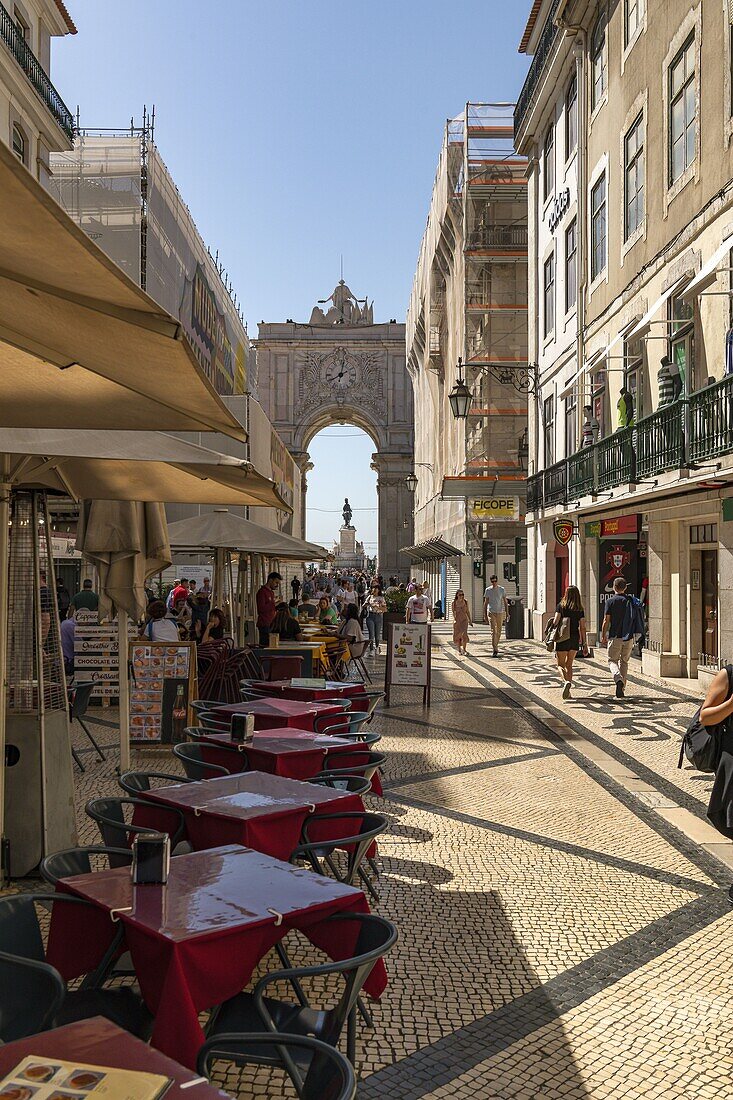 A view towards the Praça do Comércio (Commerce Plaza) is a large, harbour-facing plaza in Portugal's capital, Lisbon