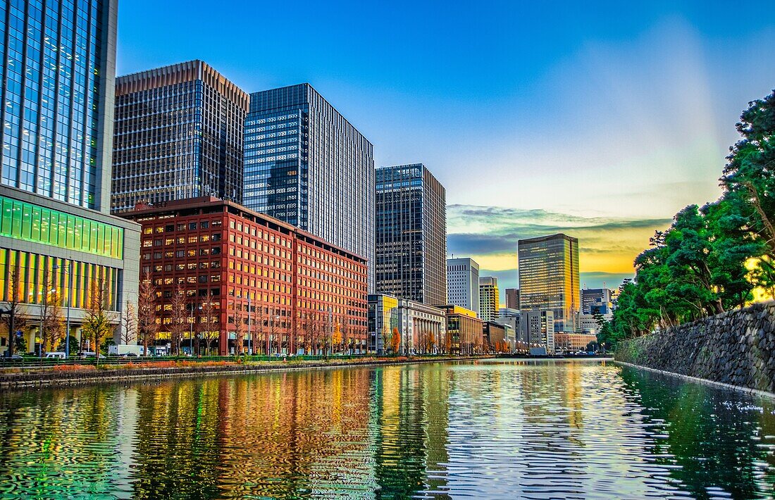 Japan,Tokyo City,Marunouchi District Skyline.