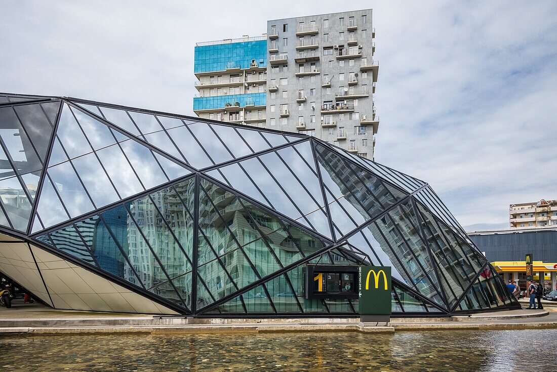 Georgia,Batumi,Batumi Boulevard seaside promenade,Batumi McDonald's,exterior.