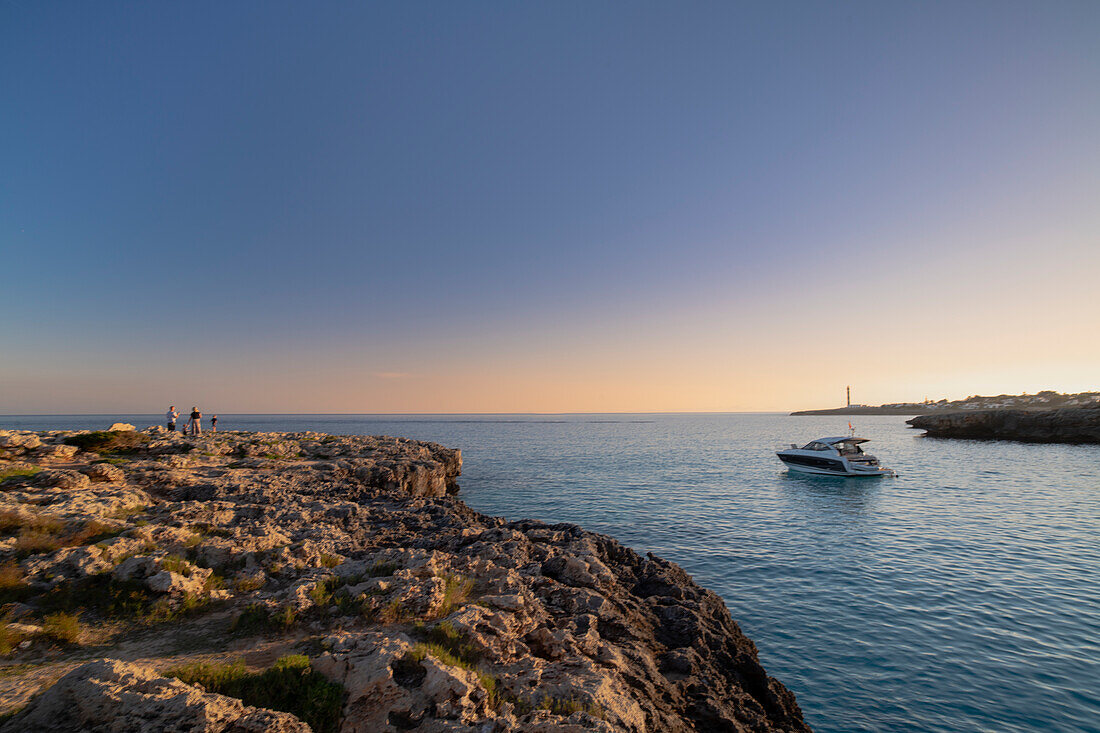 Boat anchored in Playa de Son Xoriguer bay