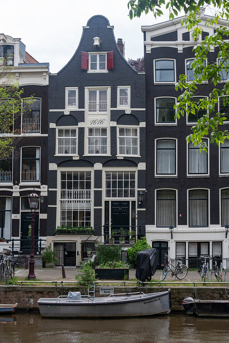 Charakteristisches Haus an der Prinsengracht, Amsterdam, Noord-Holland, Niederlande