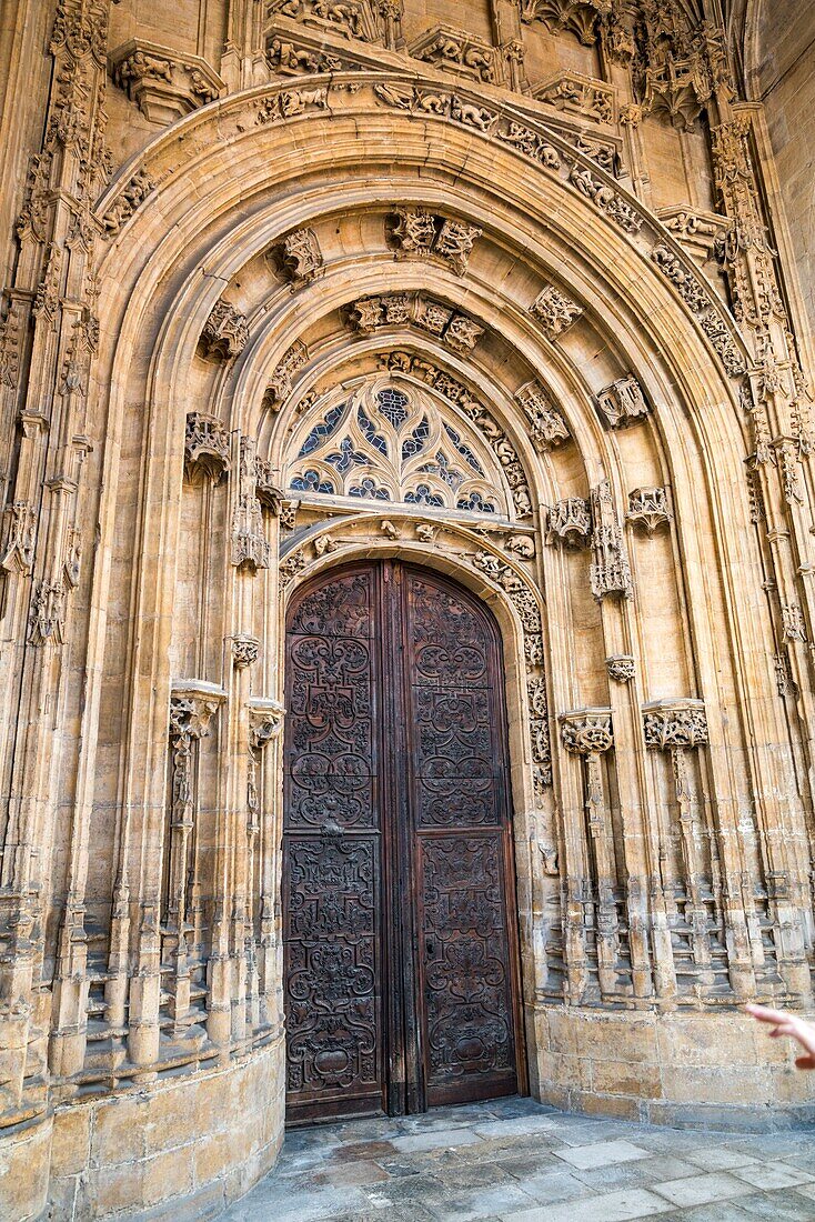 Portal of Cathedral of San Salvador in Oviedo,Asturias,Spain.