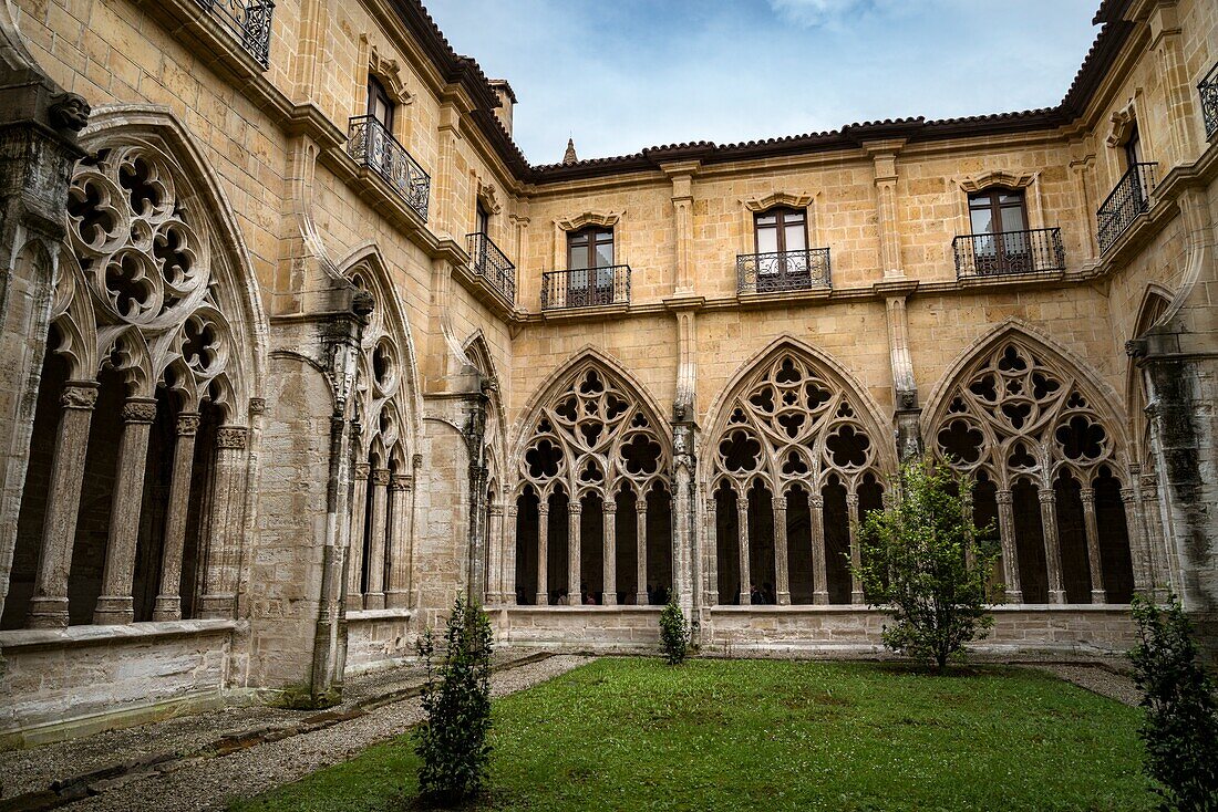 Cloister of Cathedral of San Salvador in Oviedo,Asturias,Spain.