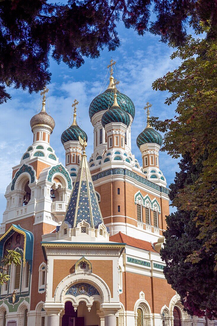 France. Alpes-Maritimes Nice. The Russian Orthodox Cathedral Saint Nicolas (opened in 1912).