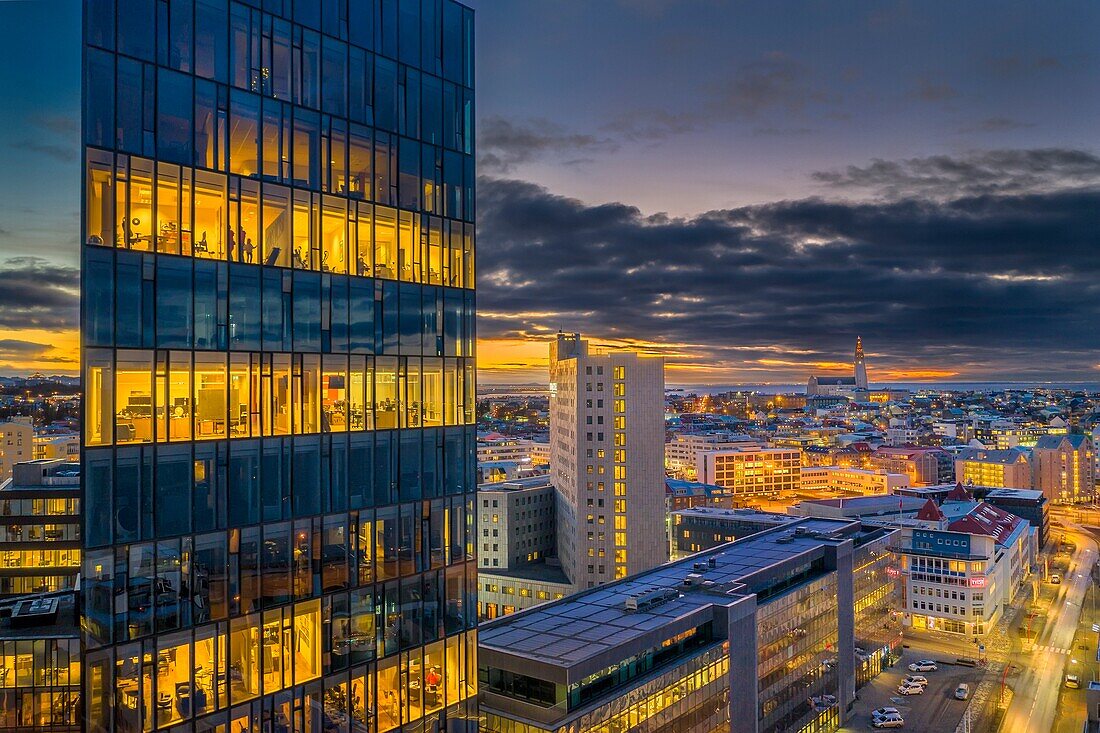 The Hofdatun skyscraper,Reykjavik,Iceland.