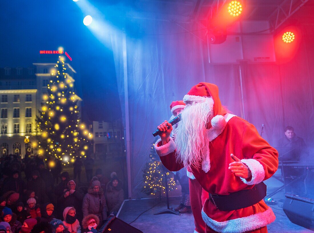 Santa Claus performing at Christmas Celebrations,Reykjavik,Iceland.