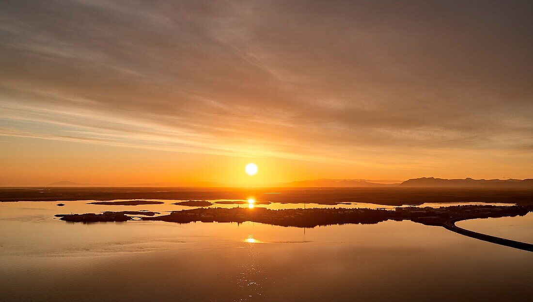 Sonnenuntergang, Borgarnes, Westisland.