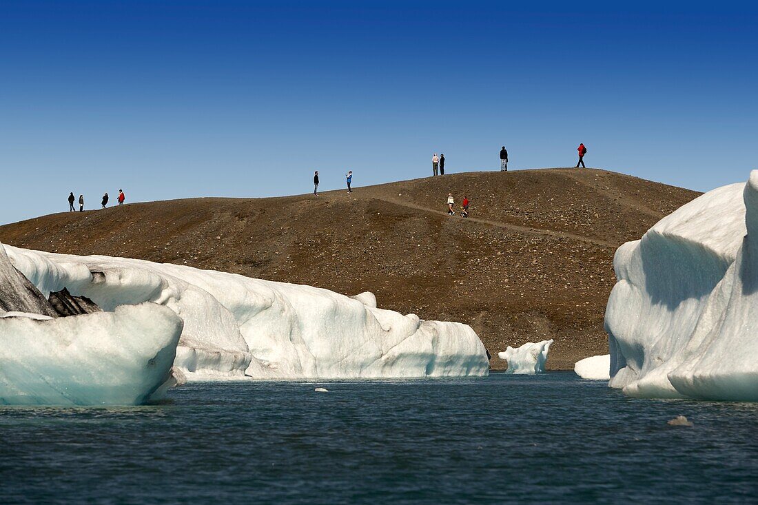 Eisberge, Jokulsarlon, Breidamerkurjokull-Gletscher, Island.