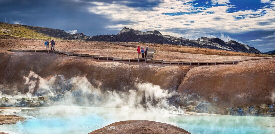Leirhnukur hot spring area,geothermal area,Iceland.