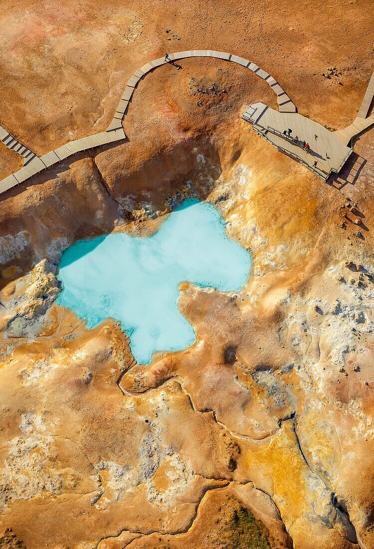 Leirhnukur hot spring area,geothermal area,Iceland.