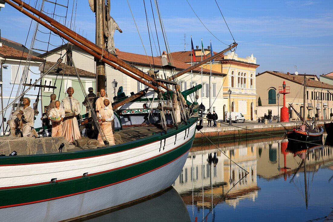 Hafenkanal Leonardesque,Geburt der Marine,Marineria Museum (Presepe della Marineria),Cesenatico,Forli-Cesena,Emilia Romagna,Italien.