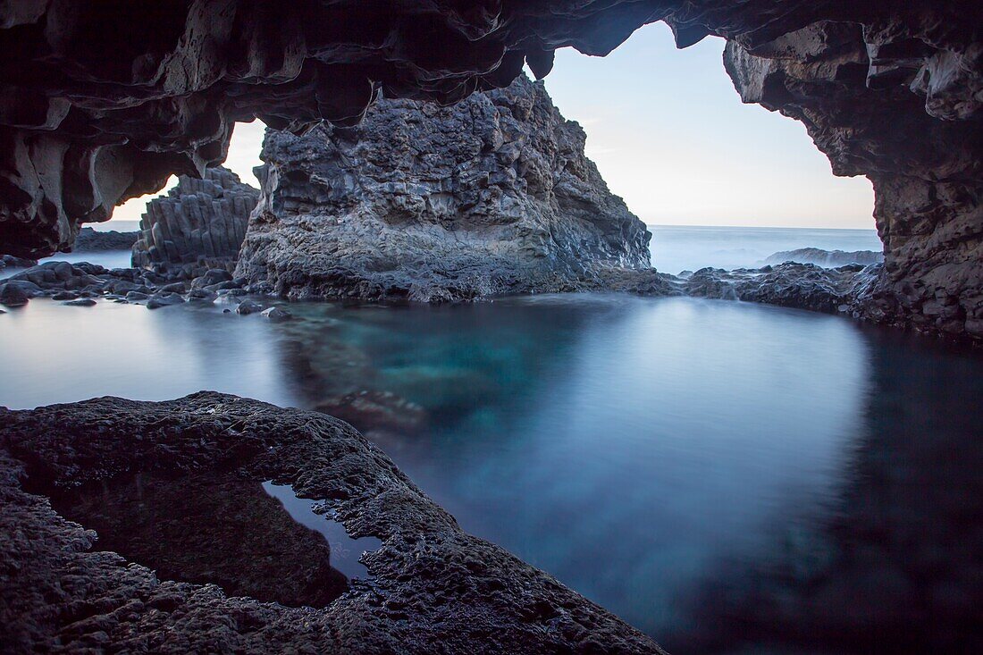 Charco Azul, Blue Pool, El Hierro Kanarische Inseln Spanien.