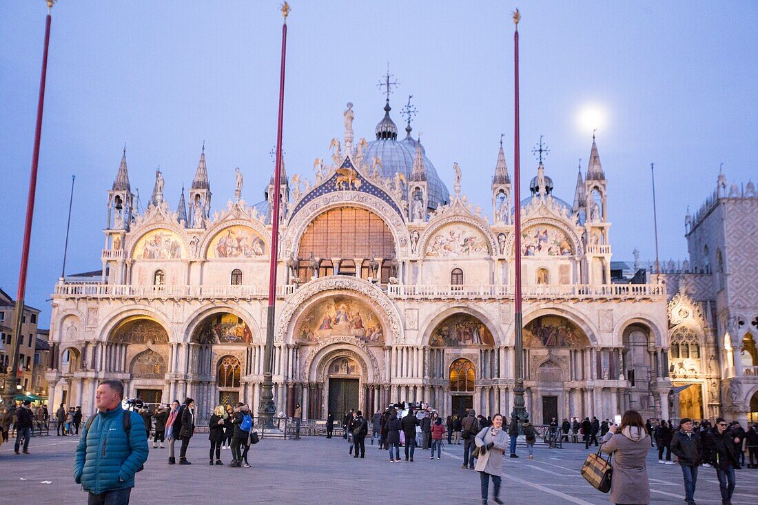 Venice,Veneto,Italy : Twilight at St Marks square.