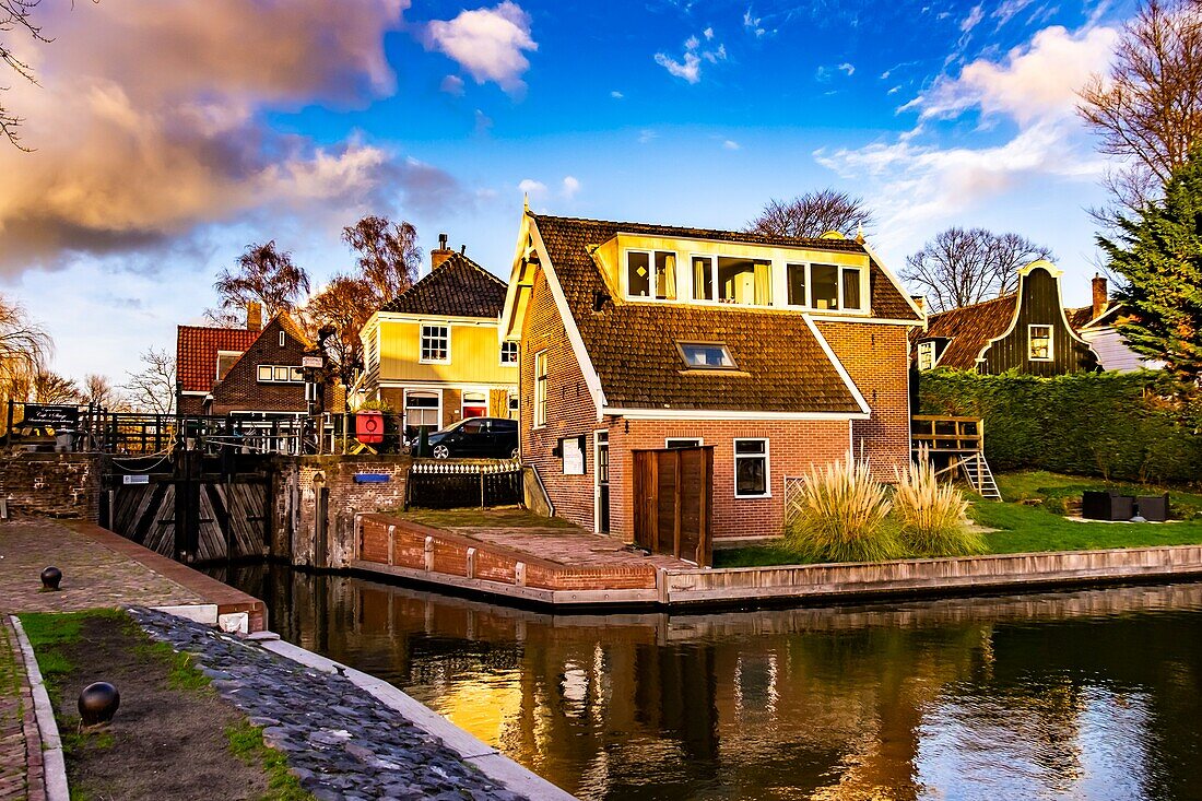 Traditional houses in Amsterdam North,The Netherlands,Europe.