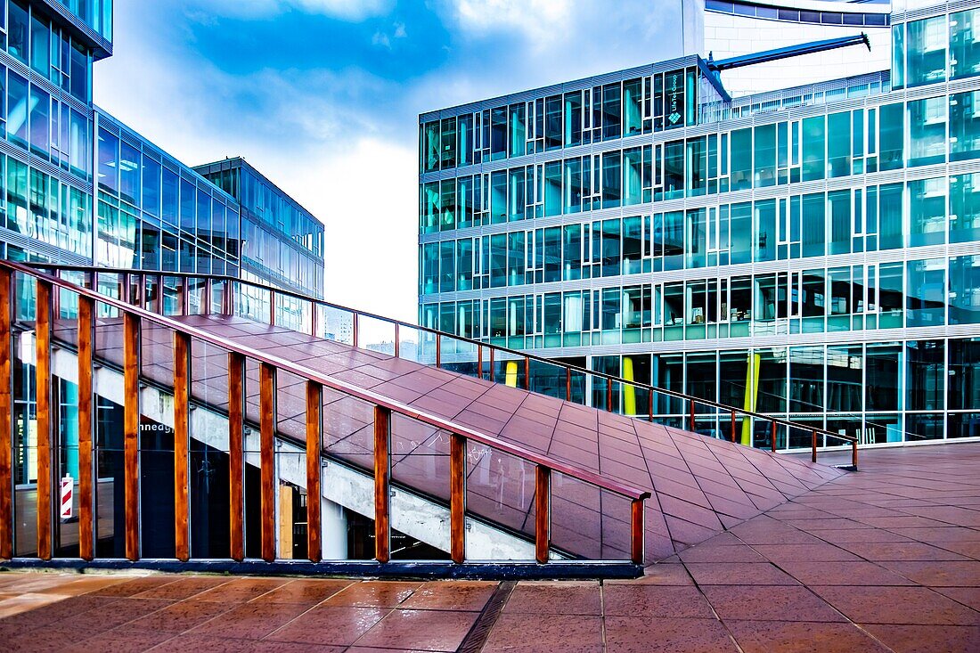 Modern architecture at the Kennedy Square in Eindhoven,The Netherlands,Europe.